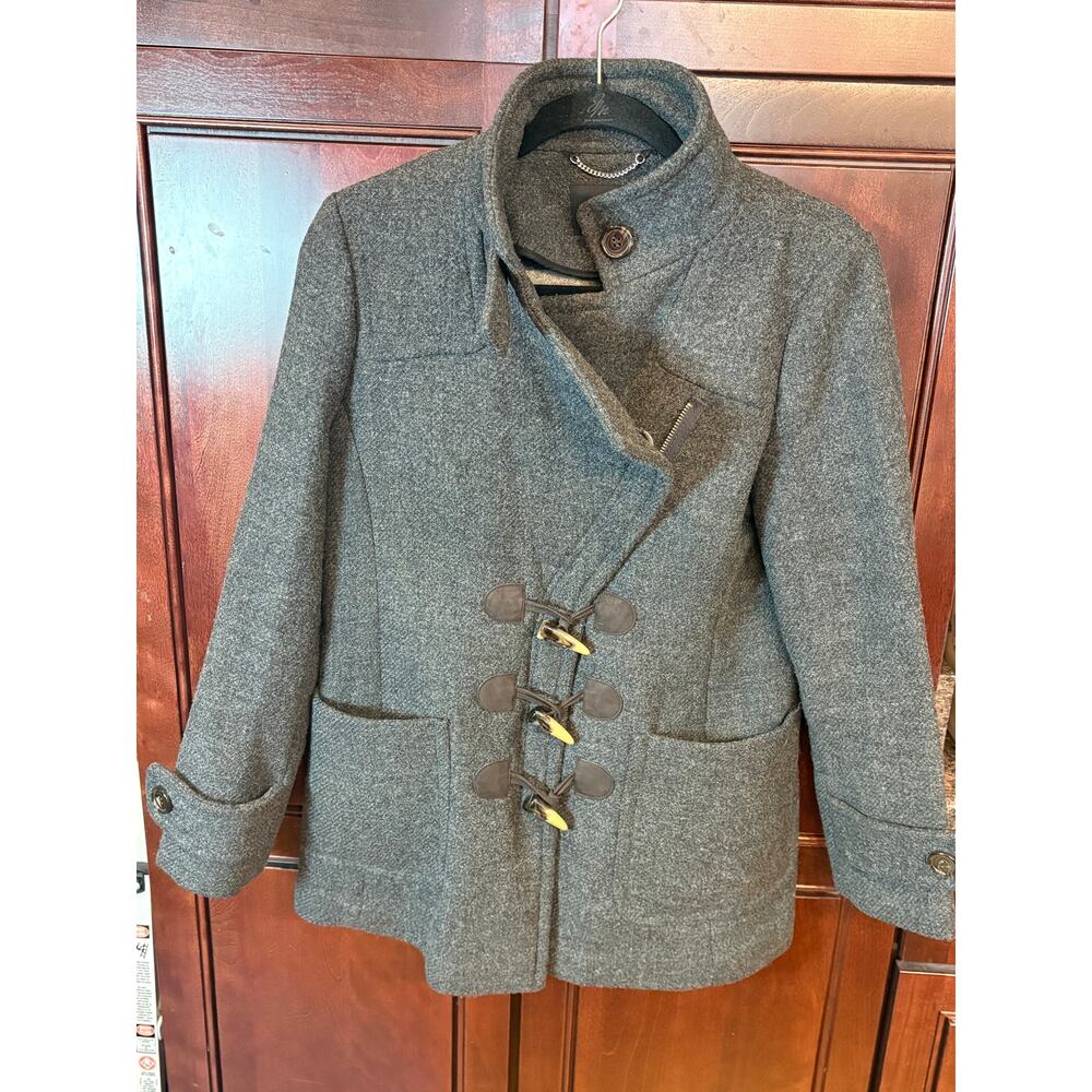Banana Republic Toggle Closure Gray Wool Coat Size PS